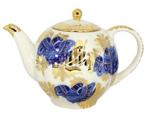 Lomonosov Imperial Porcelain Tea Pot Tulip Golden Garden 3 Cups 20 oz/600 ml Lomonosov Imperial Porcelain Tea Pot Tulip Golden Garden 3 Cups 20 oz/600 ml