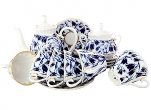 Lomonosov Imperial Porcelain Tea Set Bluebells 6/15 Lomonosov Imperial Porcelain Tea Set Bluebells 6/15