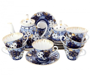Lomonosov Porcelain Sugar Bowl Blue Bells 10 oz/300 ml 