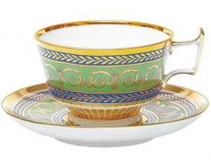 Lomonosov Imperial Porcelain Tea Set Cup and Saucer Alexandria Golden 52 8.4 oz/250 ml Lomonosov Imperial Porcelain Tea Set Cup and Saucer Alexandria Golden 52 8.4 oz/250 ml