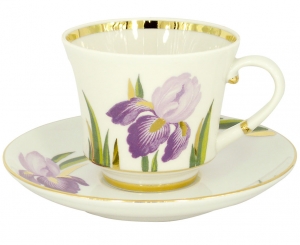 Lomonosov Imperial Porcelain Tea Set Cup and Saucer Banquet Iris 7.4 oz/220 ml Lomonosov Imperial Porcelain Tea Set Cup and Saucer Banquet Iris 7.4 oz/220 ml
