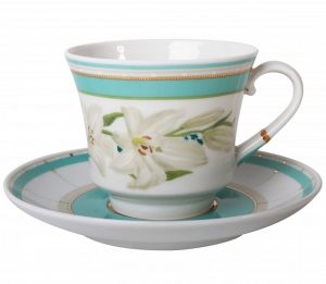 Lomonosov Imperial Porcelain Tea Set Cup and Saucer Banquet North Aurora 7.4 oz/220 ml Lomonosov Imperial Porcelain Tea Set Cup and Saucer Banquet North Aurora 7.4 oz/220 ml