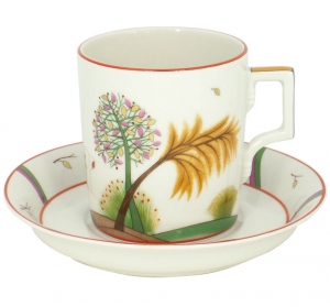 Lomonosov Imperial Porcelain Tea Set Cup and Saucer Fall 7.4 oz/220 ml Lomonosov Imperial Porcelain Tea Set Cup and Saucer Fall 7.4 oz/220 ml