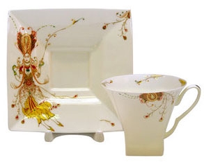 Lomonosov Imperial Porcelain Tea Set Cup and Saucer Firebird Bone China 8.45 oz/250 ml Lomonosov Imperial Porcelain Tea Set Cup and Saucer Firebird Bone China 8.45 oz/250 ml
