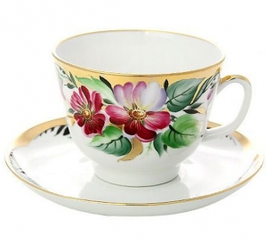 Lomonosov Imperial Porcelain Tea Set Cup and Saucer Gift Hope 12.7 oz/375 ml