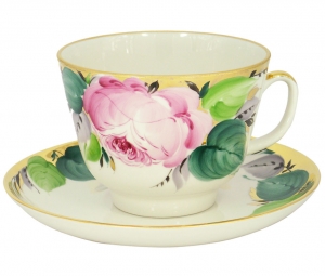 Lomonosov Imperial Porcelain Tea Set Cup and Saucer Gift Love 12.7 oz/375 ml