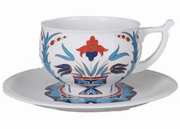 Lomonosov Imperial Porcelain Tea Set Cup and Saucer Kostroma Cornflower 10 oz/300 ml
