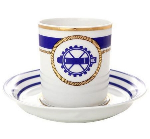 Lomonosov Imperial Porcelain Tea Set Cup and Saucer Navy Style #2 7.4 oz/220 ml Lomonosov Imperial Porcelain Tea Set Cup and Saucer Navy Style #2 7.4 oz/220 ml