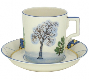 Lomonosov Imperial Porcelain Tea Set Cup and Saucer Winter 7.4 oz/220 ml Lomonosov Imperial Porcelain Tea Set Cup and Saucer Winter 7.4 oz/220 ml