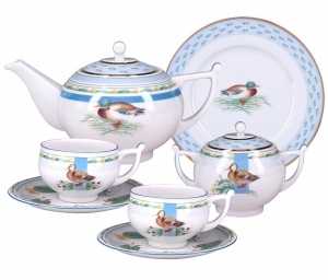 Lomonosov Imperial Porcelain Tea Set 20 items Ducks in Backwater Lomonosov Imperial Porcelain Tea Set 20 items Ducks in Backwater