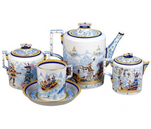 Lomonosov Imperial Porcelain Tea Set Winter Fun 4/10 Lomonosov Imperial Porcelain Tea Set Winter Fun 4/10