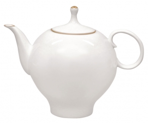 Lomonosov Imperial Porcelain Bone China Tea Pot Apple Golden Edge 22.3 fl.oz/660 ml