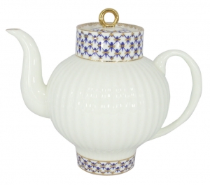 Lomonosov Imperial Porcelain Bone China Tea Pot Wave Cobalt Net 27 fl.oz/800 ml Lomonosov Imperial Porcelain Bone China Tea Pot Wave Cobalt Net 27 fl.oz/800 ml
