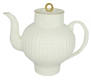 Lomonosov Imperial Porcelain Bone China Tea Pot Wave Golden Edge 27 fl.oz/800 ml Lomonosov Imperial Porcelain Bone China Tea Pot Wave Golden Edge 27 fl.oz/800 ml