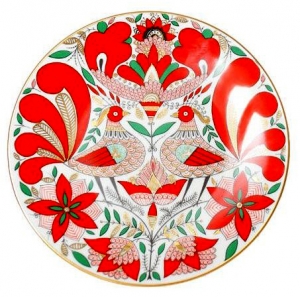 Decorative Wall Plate Fairytale Magic Birds 7.7 Decorative Wall Plate Fairytale Magic Birds 7.7