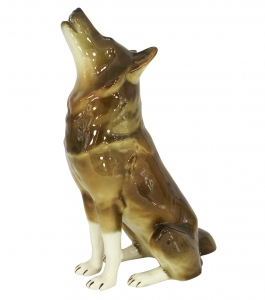 Wolf Sitting Lomonosov Imperial Porcelain Figurine
