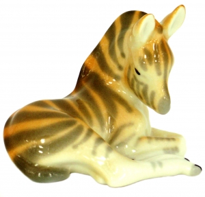 Zebra Sleeping Lomonosov Imperial Porcelain Figurine