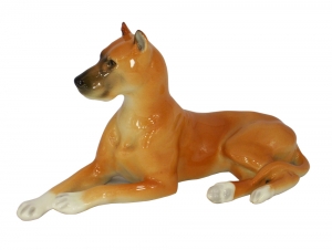 Great Dane Dog Red Colored Lomonosov Porcelain Figurine Great Dane Dog Red Colored Lomonosov Porcelain Figurine
