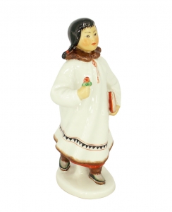 Eskimo Girl with Flower Lomonosov Imperial Porcelain Figurine Eskimo Girl with Flower Lomonosov Imperial Porcelain Figurine