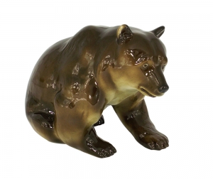 Brown Bear BIG & REAL Lomonosov Porcelain Figurine | Lomonosov Russia