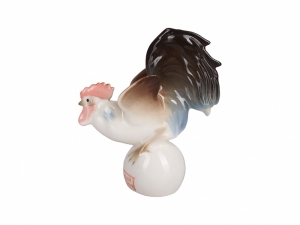 Lomonosov Imperial Porcelain Figurine Rooster on Ball Lomonosov Imperial Porcelain Figurine Rooster on Ball