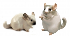 Chinchilla Sweet Family Lomonosov Porcelain Figurine 2 items Set Chinchilla Sweet Family Lomonosov Porcelain Figurine 2 items Set