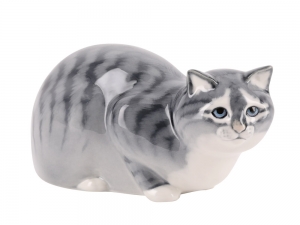 Hunting Cat Gray Lomonosov Imperial Porcelain Figurine Hunting Cat Gray Lomonosov Imperial Porcelain Figurine