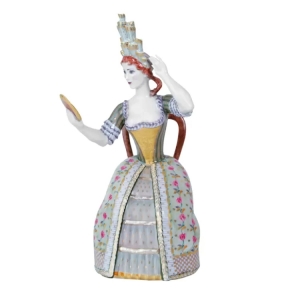 Lady with Mirror Figurine Lomonosov Imperial Porcelain
