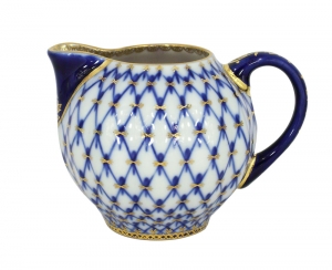 Lomonosov Imperial Porcelain Creamer Tulip Cobalt Net 18.8 fl.oz/555 ml