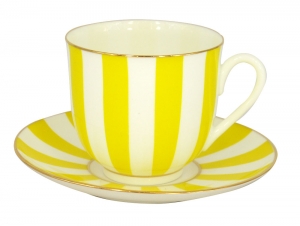 Lomonosov Porcelain Yes and No YELLOW Bone China Espresso Coffee Cup and Saucer 6 oz/180 ml Lomonosov Porcelain Yes and No YELLOW Bone China Espresso Coffee Cup and Saucer 6 oz/180 ml