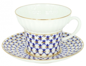 Imperial Porcelain Bone China Tea Cup and Saucer Cobalt Net Wave 5,24 oz/155 ml Imperial Porcelain Bone China Tea Cup and Saucer Cobalt Net Wave 5,24 oz/155 ml