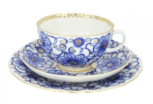 Lomonosov Imperial Porcelain Tea Cup Set 3pc Tulip Bindweed 8.45 oz/250 ml Lomonosov Imperial Porcelain Tea Cup Set 3pc Tulip Bindweed 8.45 oz/250 ml