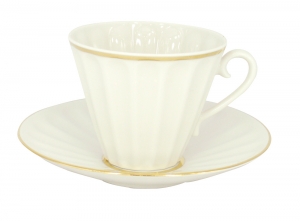 Imperial Lomonosov Porcelain Cup and Saucer Radiant Snow White 7.95 oz/235 ml Imperial Lomonosov Porcelain Cup and Saucer Radiant Snow White 7.95 oz/235 ml
