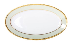 Russian Porcelain Porcelain Oval Platter Jade Background 9.2 Russian Porcelain Porcelain Oval Platter Jade Background 9.2