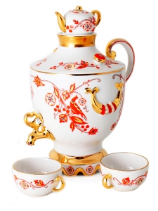 Lomonosov Imperial Porcelain Wine Decanter set Samovar 30.4 oz/900 ml