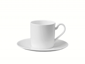 Lomonosov Porcelain Porcelain Tea Cup and Saucer Premium White 3.4 fl.oz/100 ml