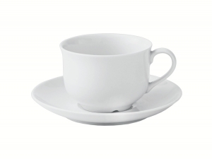 Lomonosov Porcelain Tea Cup and Saucer Olympia White 10.1 fl.oz/300 ml