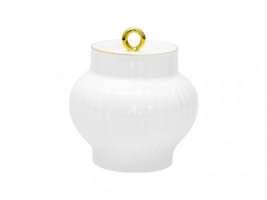 Lomonosov Imperial Porcelaine Sugar Bowl Wave Golden Edge 13.9 oz/390 ml Lomonosov Imperial Porcelaine Sugar Bowl Wave Golden Edge 13.9 oz/390 ml