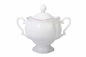 Lomonosov Imperial Porcelaine Sugar Bowl Natasha Golden Ribbon 10.4 oz/300 ml Lomonosov Imperial Porcelaine Sugar Bowl Natasha Golden Ribbon 10.4 oz/300 ml