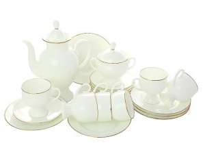 Porcelain Bone China Coffee Set 6/20 Classic-2 Golden Ribbon Porcelain Bone China Coffee Set 6/20 Classic-2 Golden Ribbon