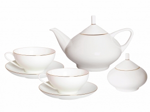 14-piece Golden Ribbon Domes Tea Set for 6