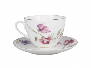 Lomonosov Porcelain Spring-2  Tea Set 2 pc Flowering Sweet Pea