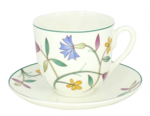Lomonosov Imperial Bone China Cup and Saucer Colorful Summer 6 oz/180ml Lomonosov Imperial Bone China Cup and Saucer Colorful Summer 6 oz/180ml