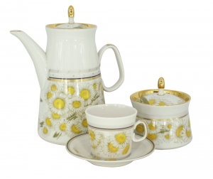 Lomonosov Porcelain Espresso/Coffee Set Youth Camomile Field 20 items Lomonosov Porcelain Espresso/Coffee Set Youth Camomile Field 20 items