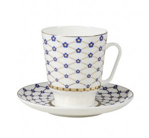 Lomonosov Bone China Cup Set May Cobalt Flower Blues 5.6 fl.oz/165 ml 2 Lomonosov Bone China Cup Set May Cobalt Flower Blues 5.6 fl.oz/165 ml 2