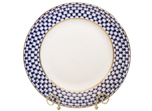 Lomonosov Porcelain Round Serving Platter Dish Cobalt Net 12.6 Lomonosov Porcelain Round Serving Platter Dish Cobalt Net 12.6