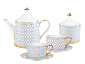 Bone China Porcelain Tea Set Service Azur