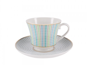Lomonosov Porcelain Tea Set Cup and Saucer Banquet Dublin 7.4 oz/220 ml