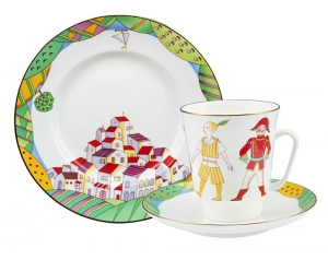 Bone China Cup and Saucer May Ballet Cipollino (Karen Khachaturyan)