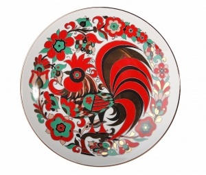 Decorative Wall Plate Red Rooster 7.7